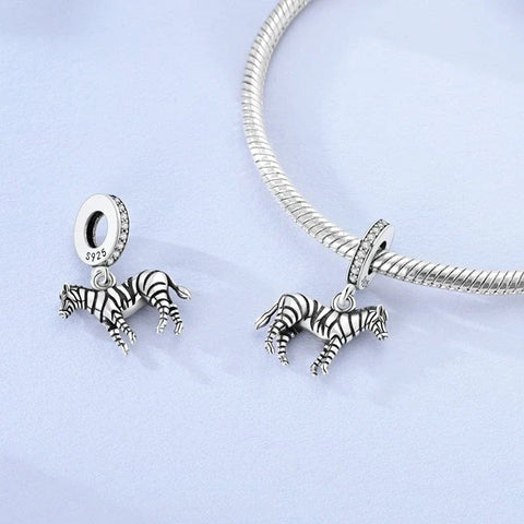 jewlouli zebra dangle pandora charm jewelry fits pandora bracelet