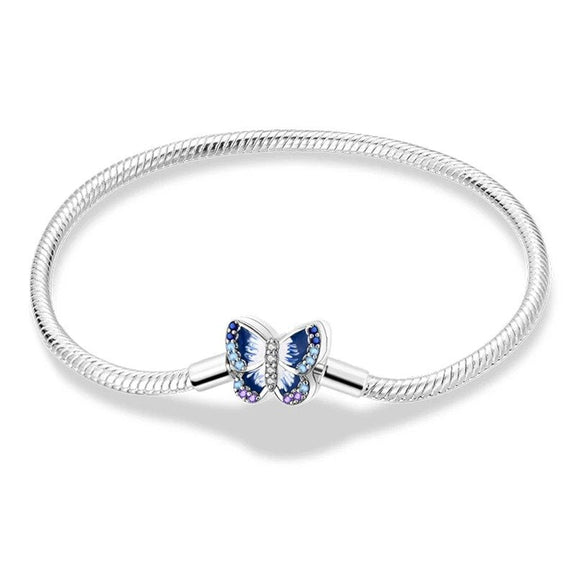 Timeless Sterling Silver Bracelet for Pandora Charms - Graceful silver snake chain bracelet suitable for Pandora charms.