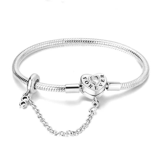 Endless Love Heart Charm Bracelet with forever heart charm.