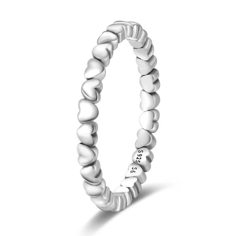 Sterling Silver Heart Stackable Ring - Sweet Simplicity - Sterling Silver Heart Stackable Ring - Sweet Simplicity