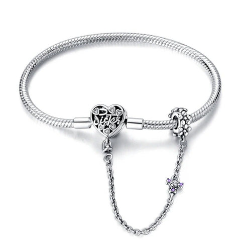 Cherished Sister Heart Charm Bracelet - Cherished Sister Heart Charm Bracelet with sister heart charm.