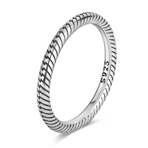 Silver Rope Band Ring - Silver Rope Band Ring