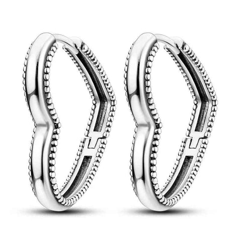 Elegant Sterling Silver Chevron Twist Hoop Earrings - Sterling silver hoop earrings with chevron twist design.