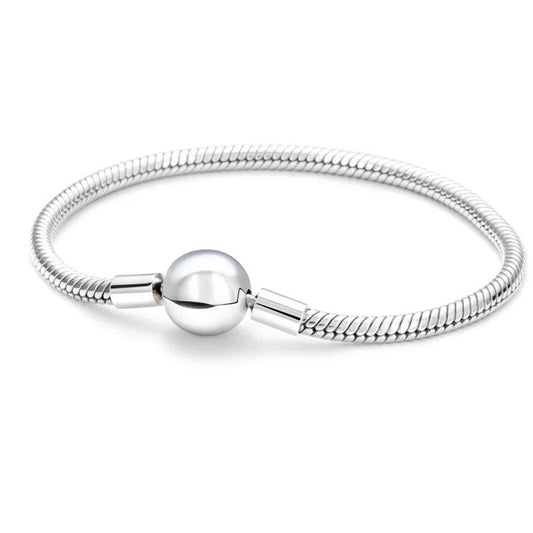 Elegant Simplicity Snake Chain Bracelet in sterling silver.