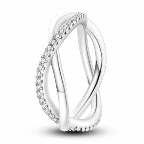 Sterling Silver Double Intertwined Ring - Sterling Silver Double Intertwined Ring