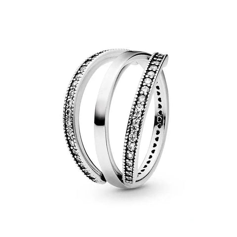 Silver Triple band zircom Ring - Silver Triple band with zircom Ring