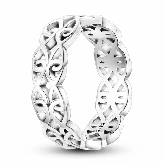 Sterling Silver Wide Filigree Eternity Ring