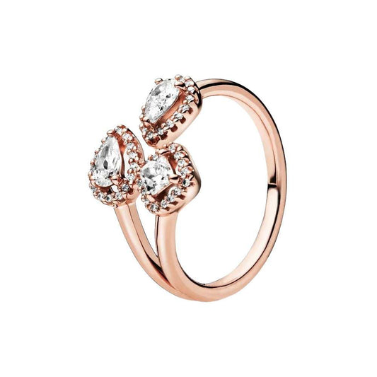 Rose Gold Geometric Shapes Open Ring