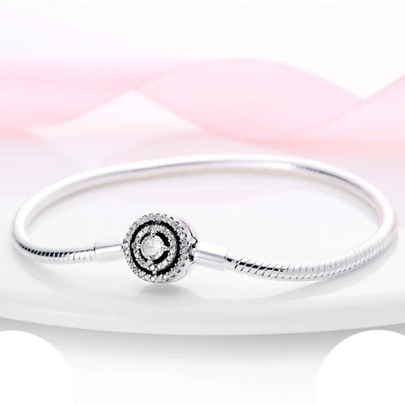 Radiant Spiral Sterling Silver Charm Bracelet - Radiant Spiral Sterling Silver Charm Bracelet with crystal spiral charm.