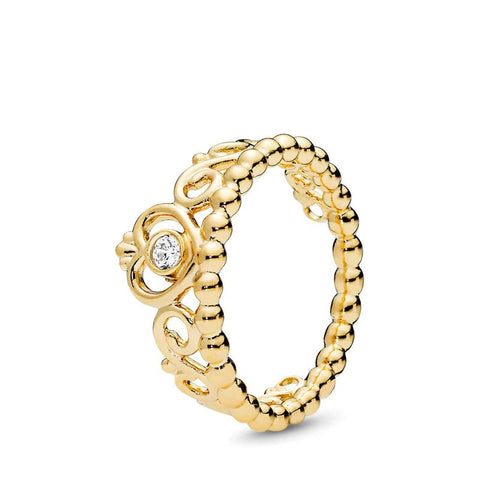 Gold-Plated Princess Tiara Crown Ring - Gold-Plated Princess Tiara Crown Ring