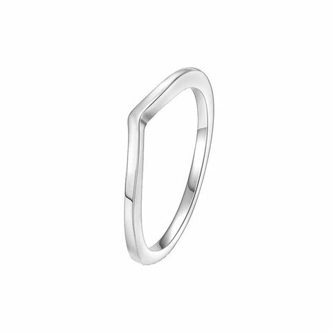 Sterling Silver V-Shaped Band Ring - Sterling Silver V-Shaped Band Ring