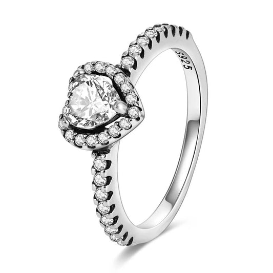 Sterling Silver Cubic Zirconia Heart Ring