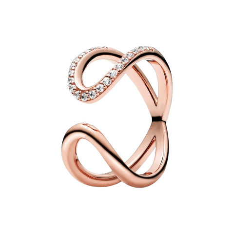 Rose Gold Wrapped Open Infinity Ring - Rose Gold Wrapped Open Infinity Ring