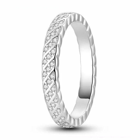 Sterling Silver Classic Twisted Rope Band Ring - Sterling Silver Classic Twisted Rope Band Ring