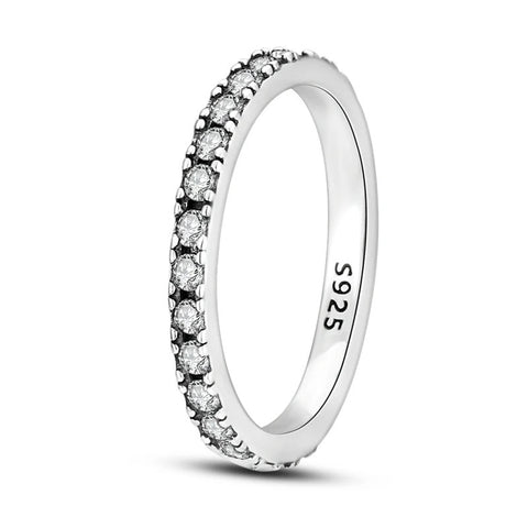 Classic Sterling Silver Eternity Band - Promise Ring - Classic Sterling Silver Eternity Band - Promise Ring
