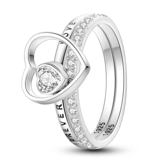 Forever Love heart Ring with Zircon - Forever Love heart Ring with Zircon