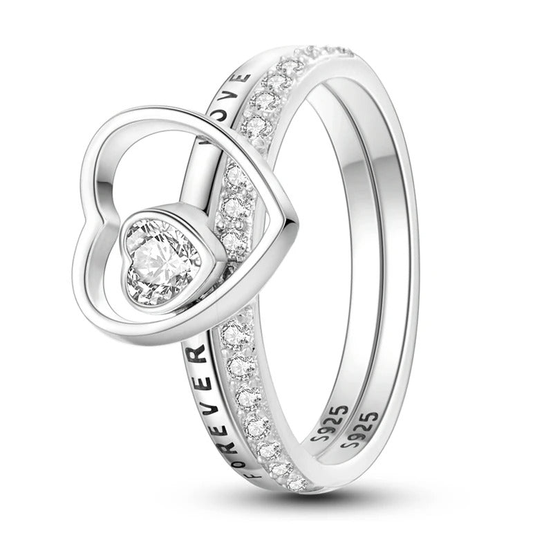 Forever Love heart Ring with Zircon