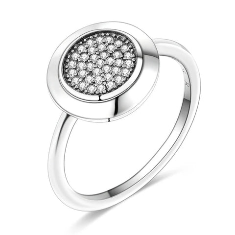 Silver Circle Diamond Ring